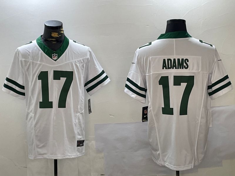 Men New York Jets #17 Adams White Throwback 2024 Nike Vapor Limited NFL Jersey style 2->new york jets->NFL Jersey